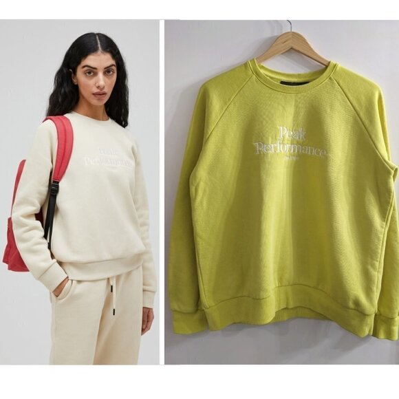Peak Performance | Women's Original Crew Sweatshirt in Canary Lime - Picture 1 of 12